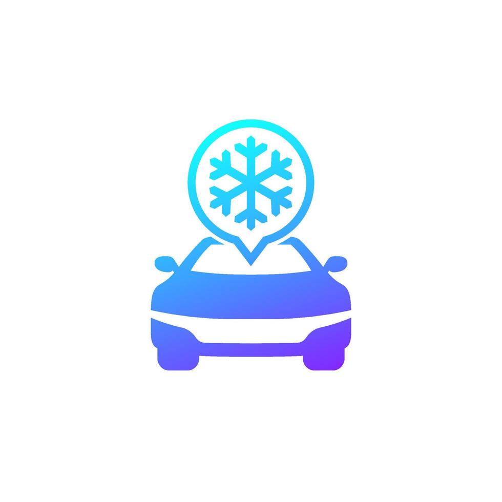 frost warning icon with a car vector
