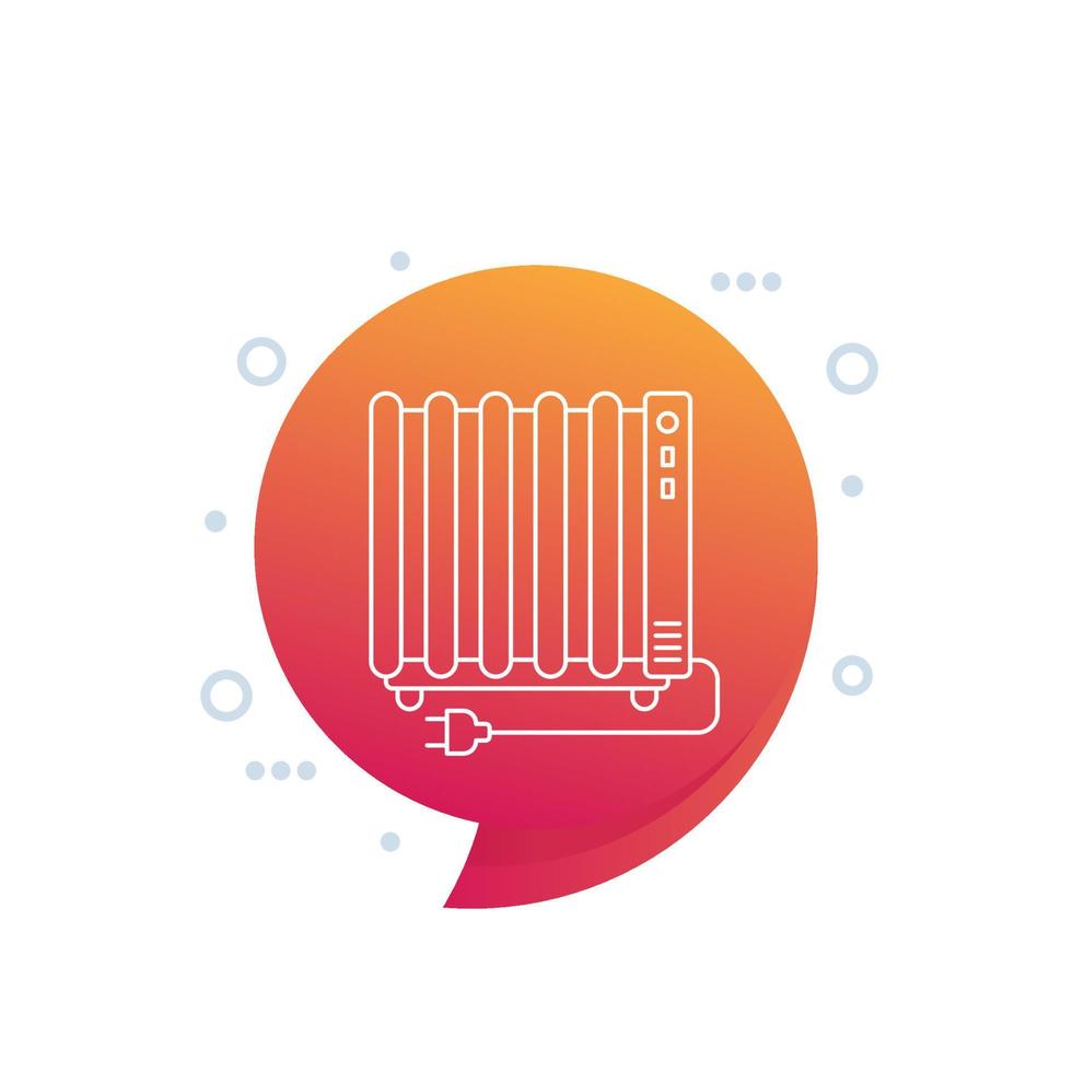 heater line icon, electric radiator vector illustration