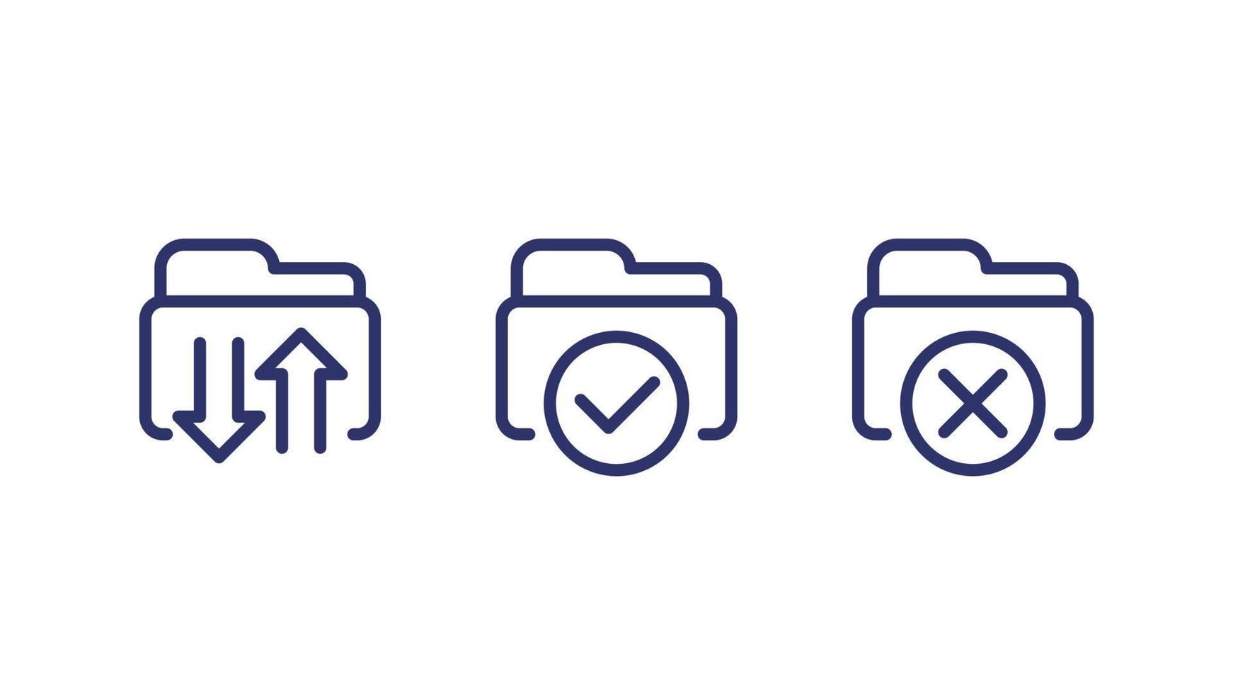 upload files to folder, backup line icons vector