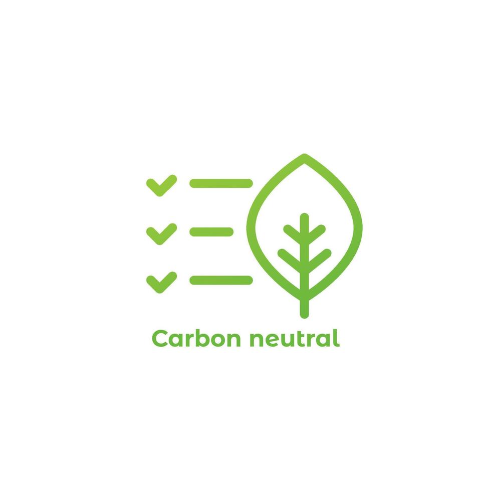 carbon neutral icon, vector sign