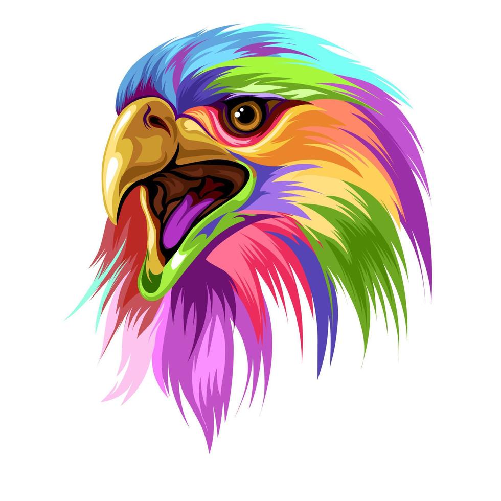 cabeza de águila colorida vector