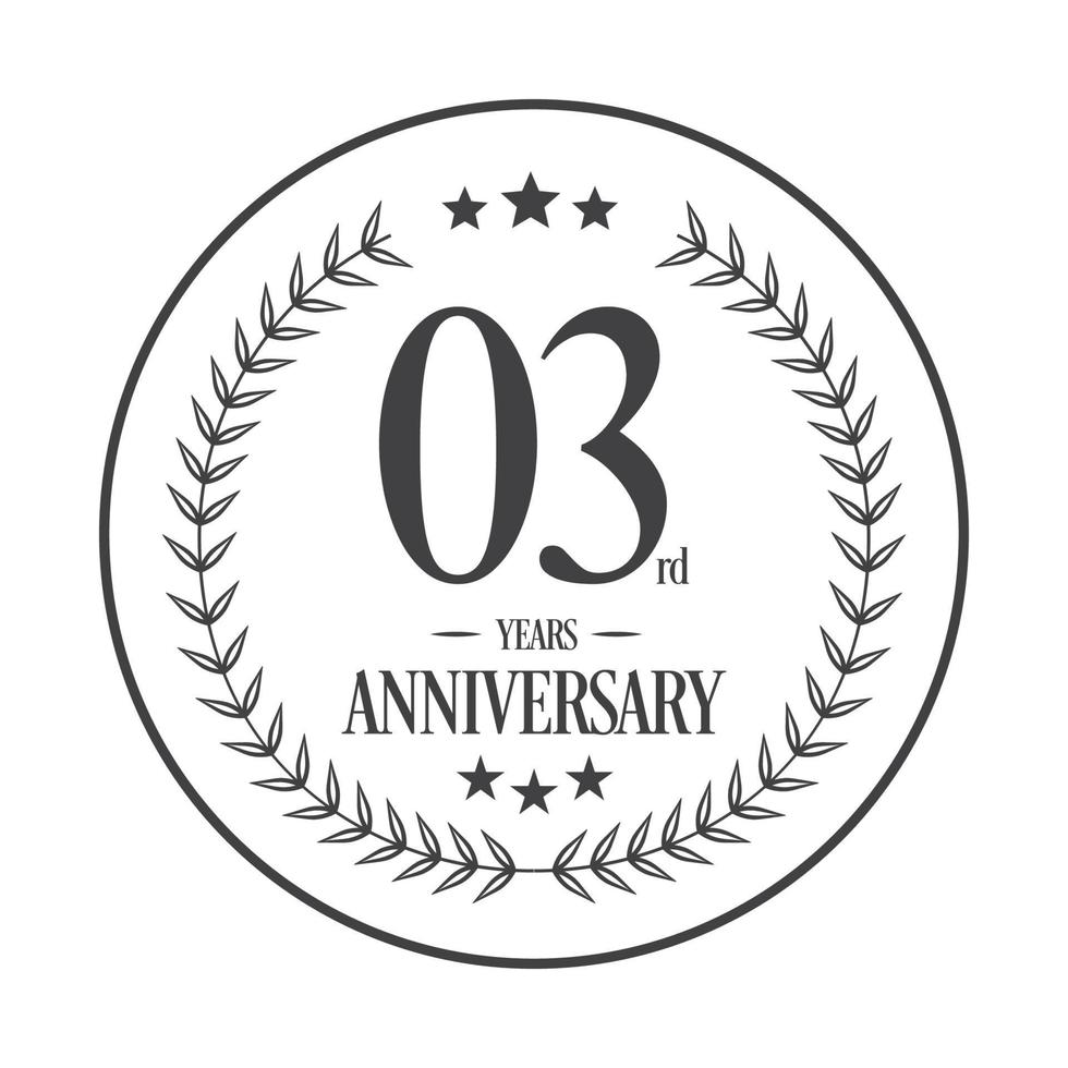 Luxury 3rd anniversary Logo illustration vector.Free vector illustration Free Vector