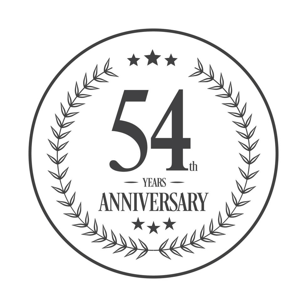 Luxury 54 anniversary Logo illustration vector.Free vector illustration Free Vector