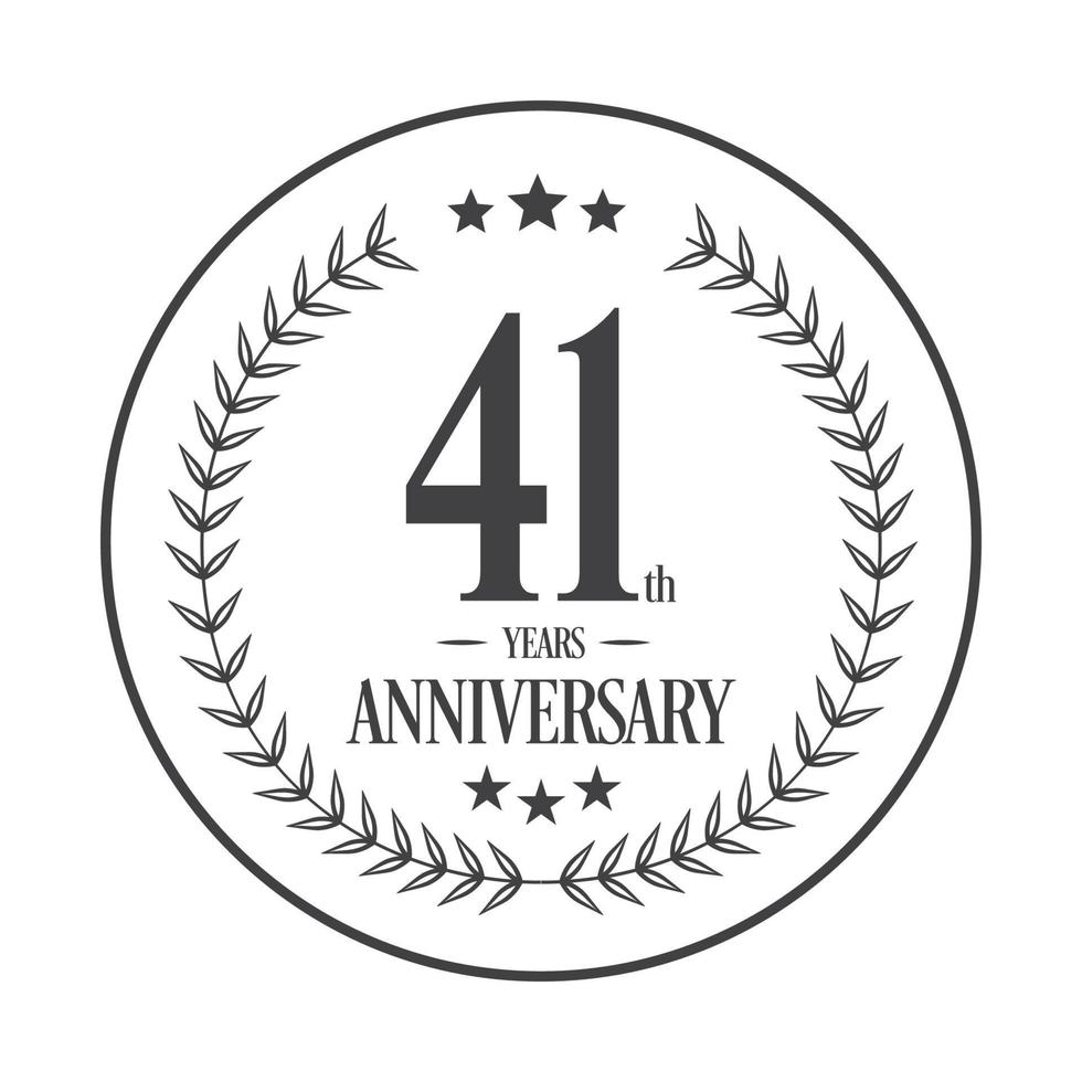Luxury 41 anniversary Logo illustration vector. Free vector illustration Free Vector