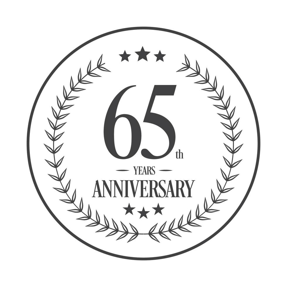 Luxury 65 anniversary Logo illustration vector.Free vector illustration Free Vector