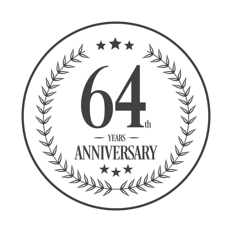 Luxury 64 anniversary Logo illustration vector.Free vector illustration Free Vector