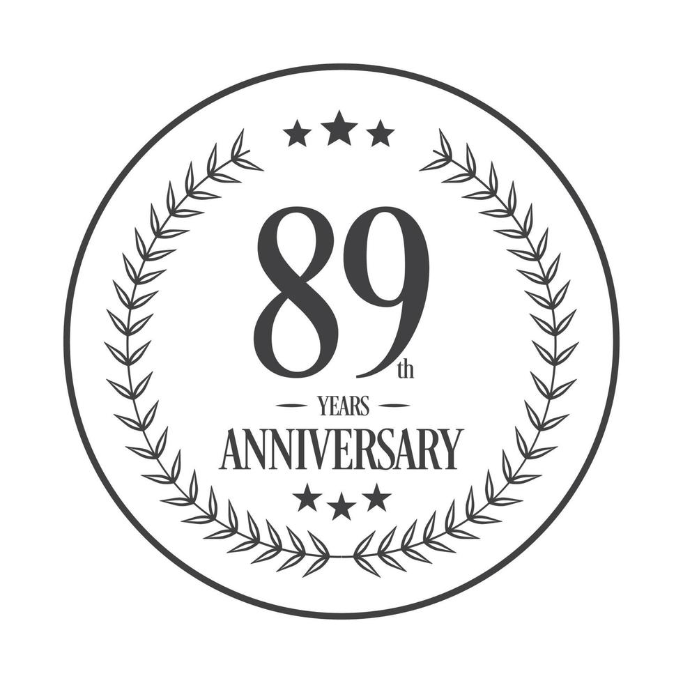 Luxury 89 anniversary Logo illustration vector.Free vector illustration Free Vector