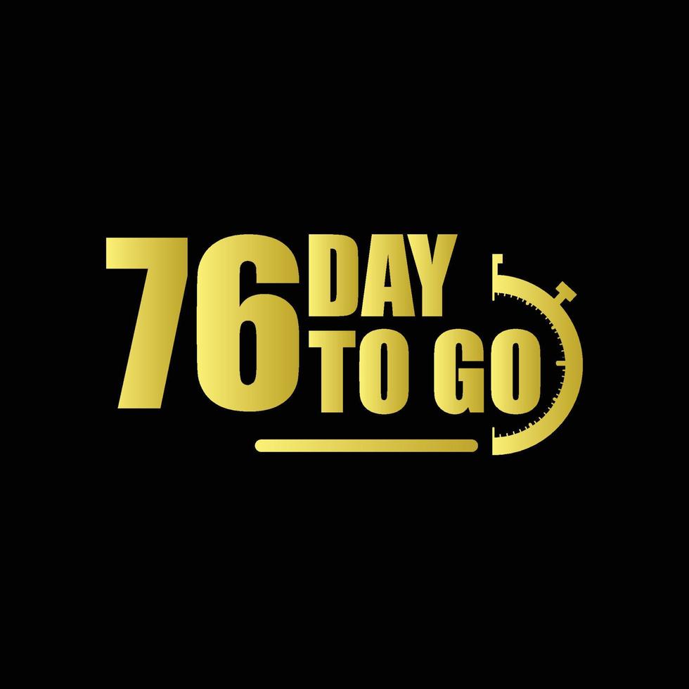 76 days to go Gradient button. Vector stock illustration
