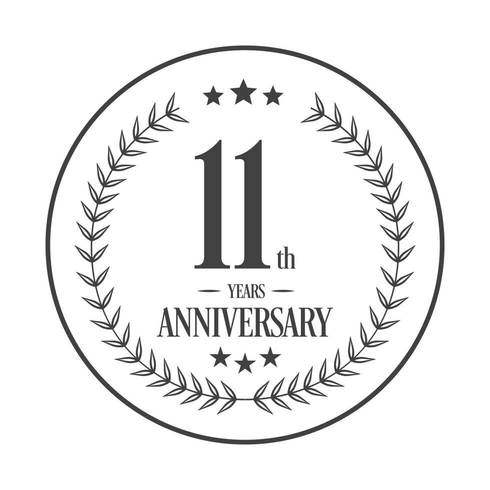 Luxury 11th anniversary Logo illustration vector.Free vector illustration Free Vector