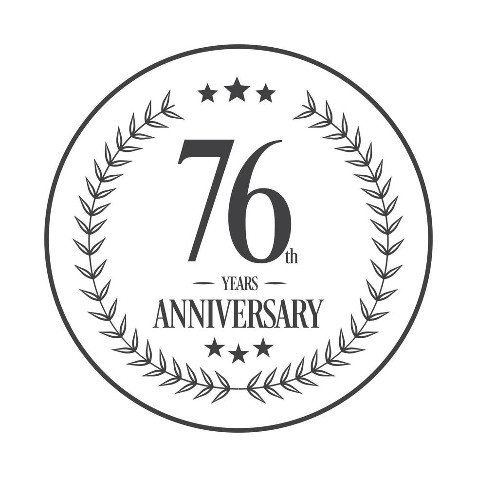 Luxury 76 anniversary Logo illustration vector.Free vector illustration Free Vector