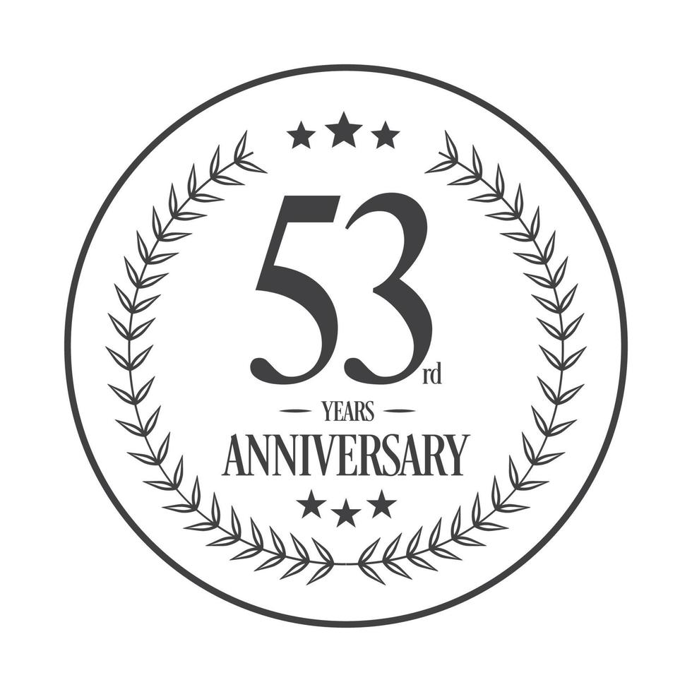 Luxury 53 anniversary Logo illustration vector.Free vector illustration Free Vector