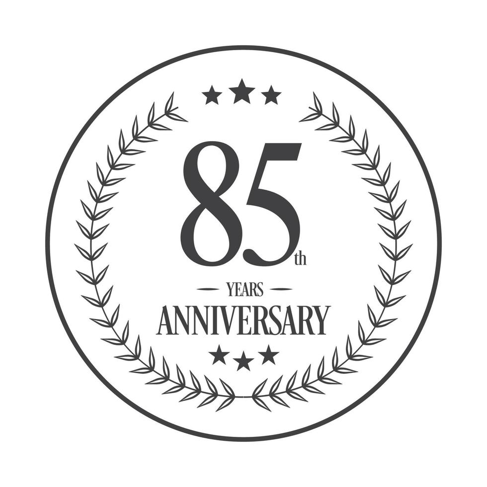 Luxury 85 anniversary Logo illustration vector.Free vector illustration Free Vector