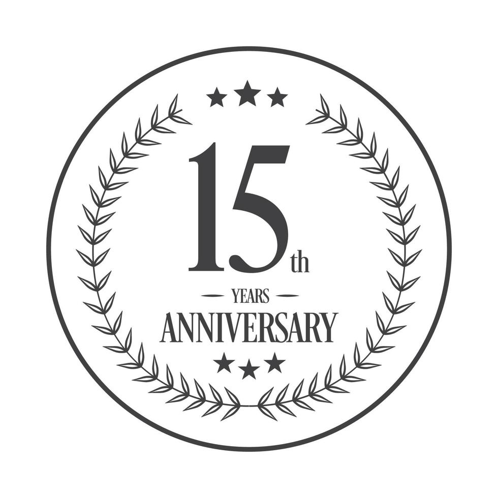 Luxury 15th anniversary Logo illustration vector.Free vector illustration Free Vector