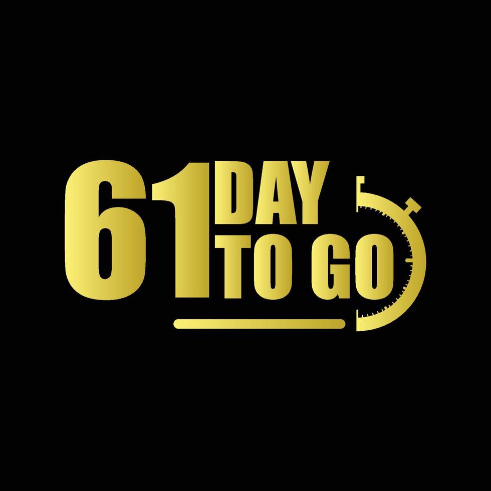 61 days to go Gradient button. Vector stock illustration