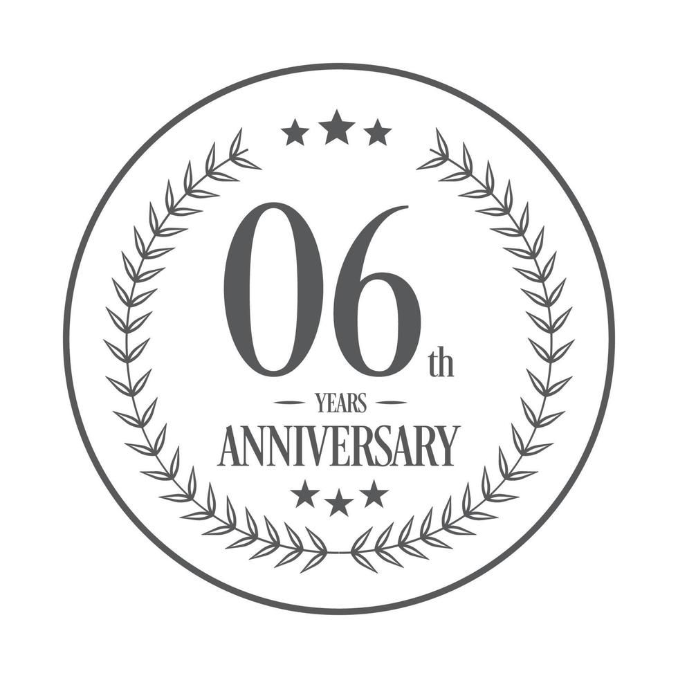 Luxury 6 anniversary Logo illustration vector.Free vector illustration Free Vector