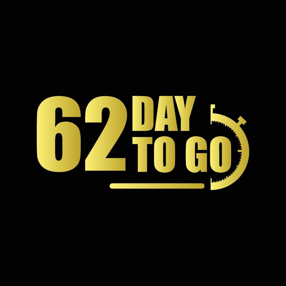 62 days to go Gradient button. Vector stock illustration