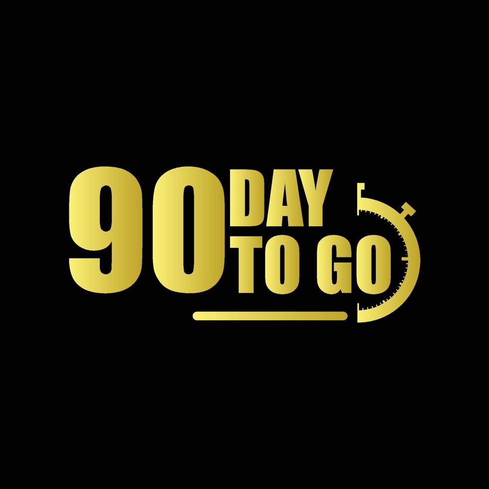 90 days to go Gradient button. Vector stock illustration