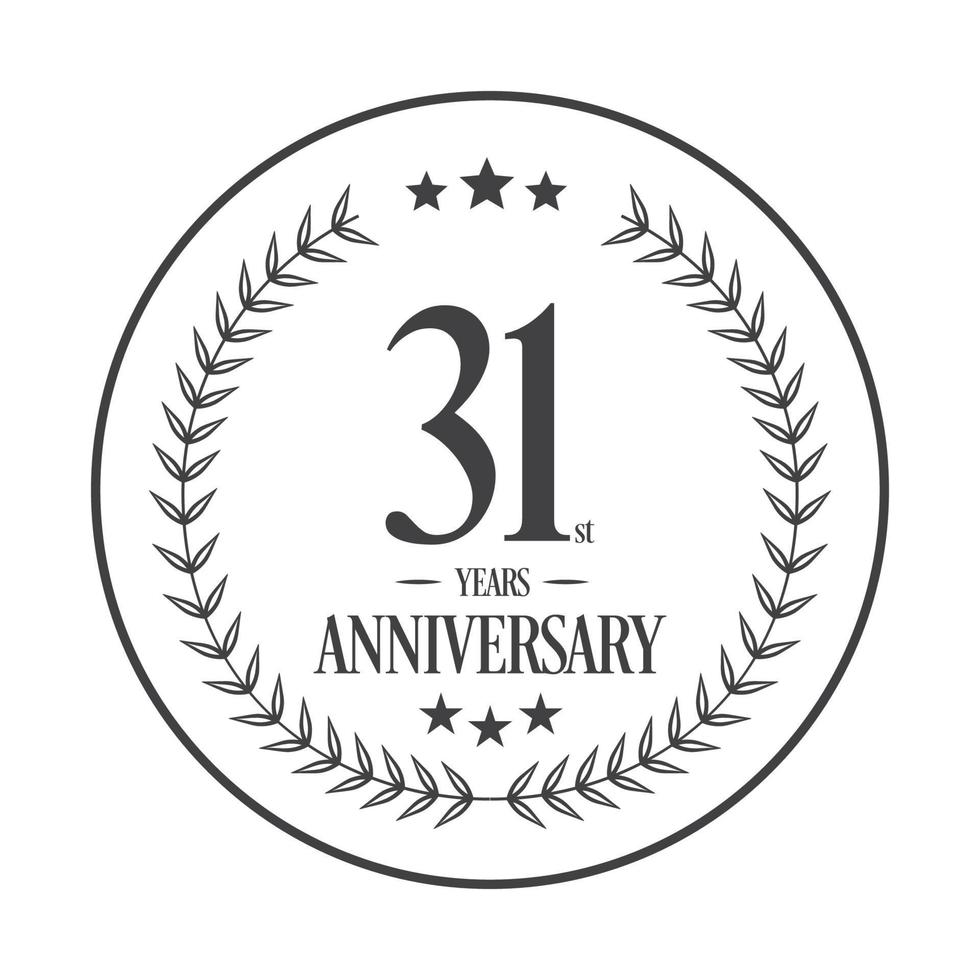 Luxury 31st anniversary Logo illustration vector.Free vector illustration Free Vector