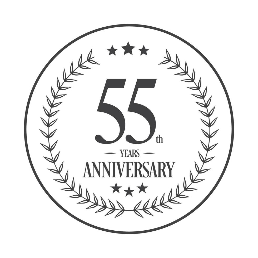 Luxury 55 anniversary Logo illustration vector.Free vector illustration Free Vector