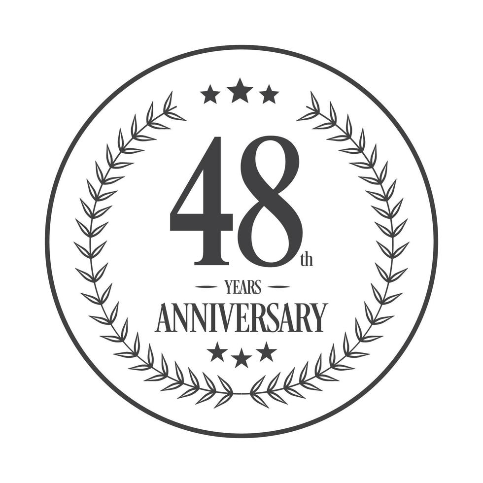 Luxury 48th  anniversary Logo illustration vector.Free vector illustration Free Vector