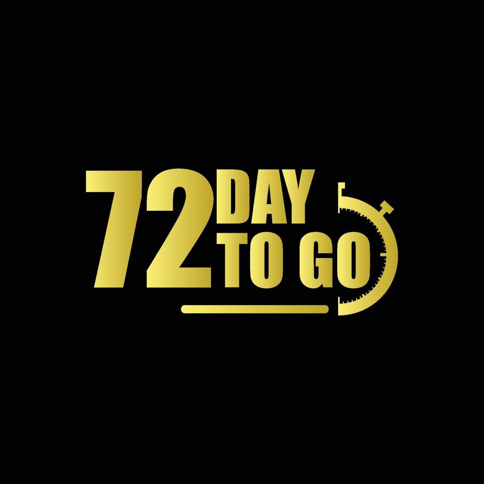 72 Days To Go Gradient Button Vector Stock Illustration 12508114 
