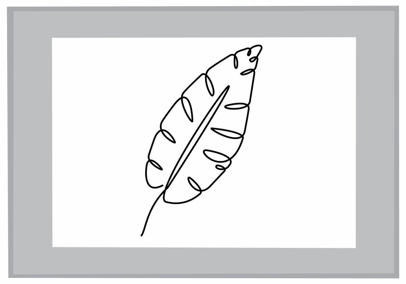 leaf continuous line vector