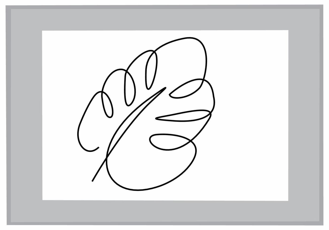 leaf continuous line vector