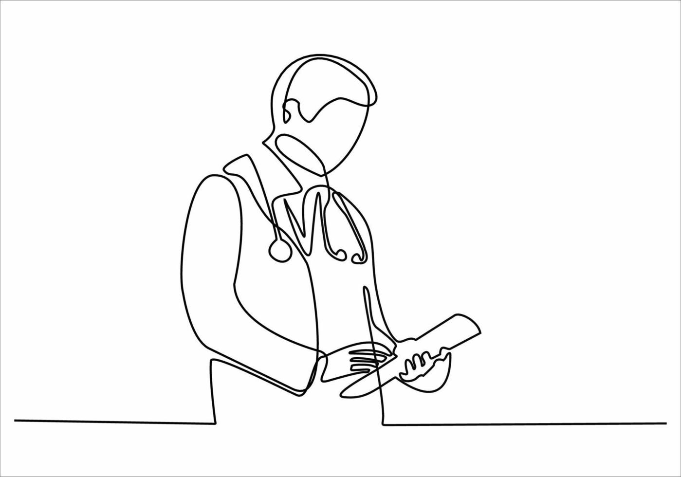 continuous line doctor vector