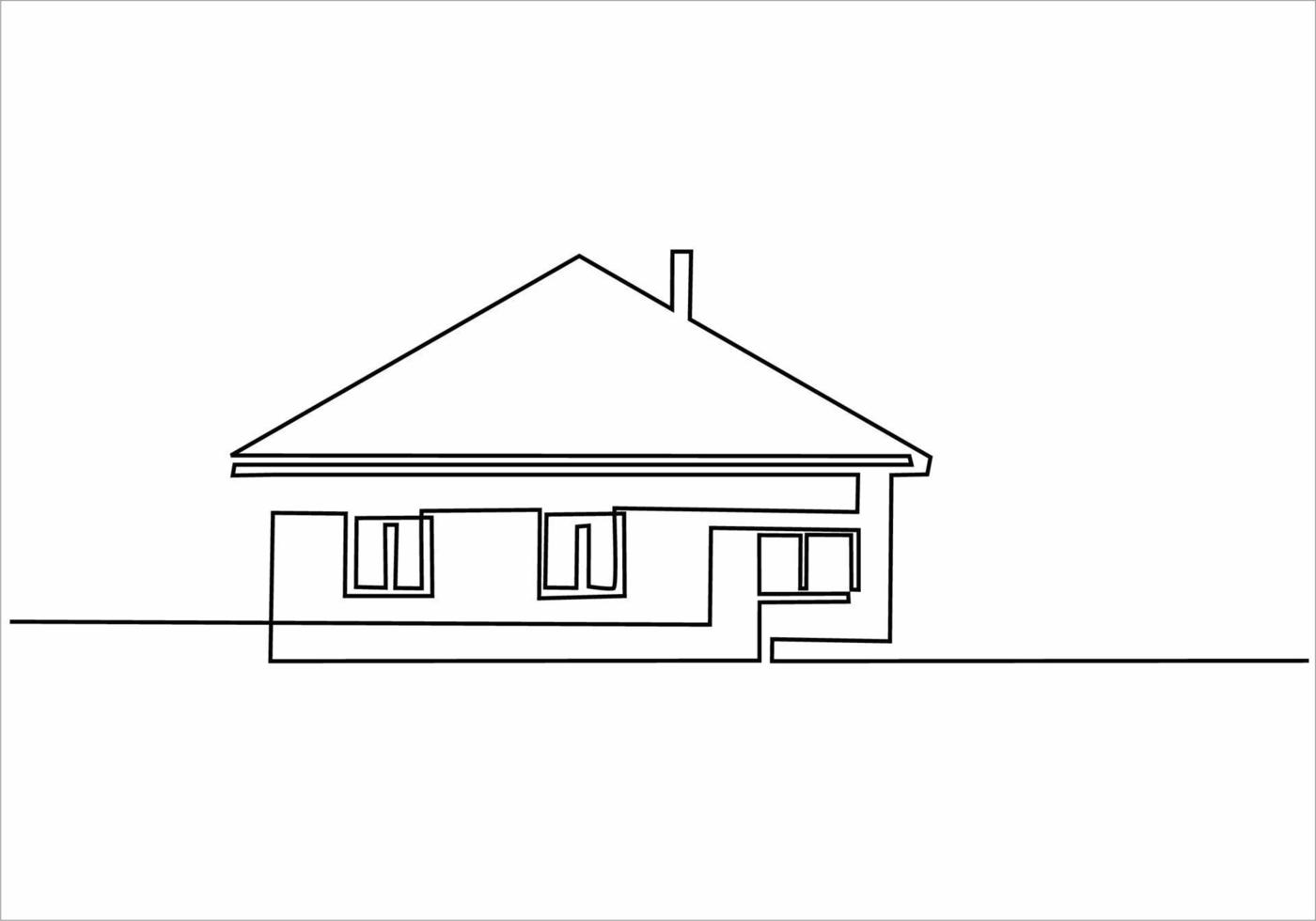home continuous line vector