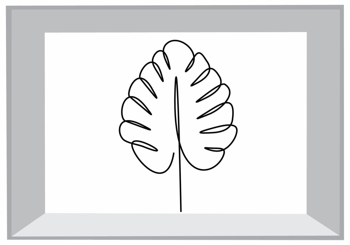 leaf continuous line vector