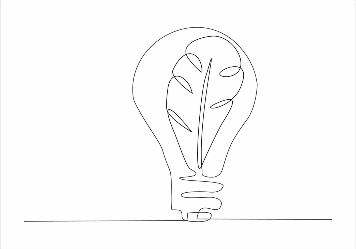 continuous line of leaves inside the lamp vector
