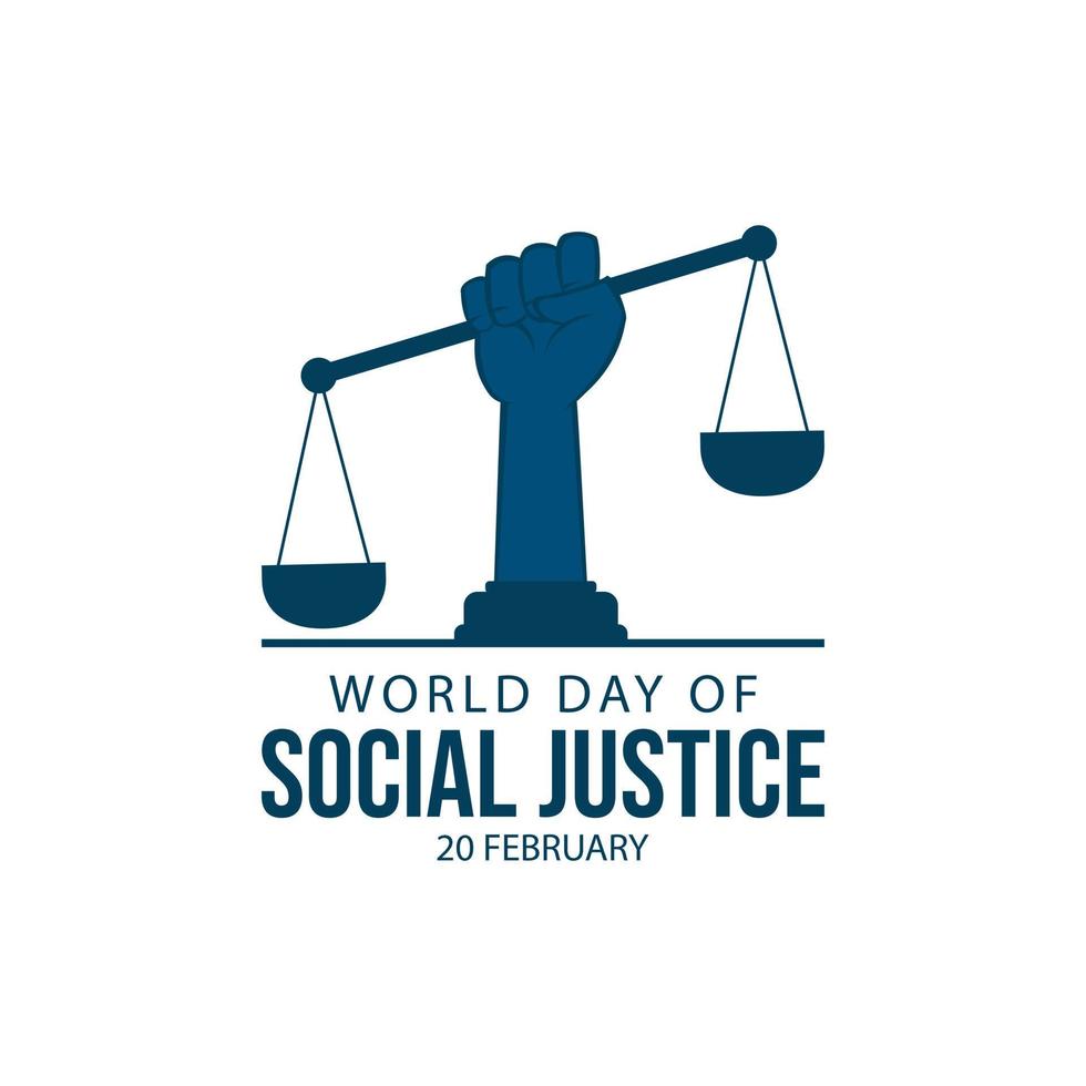 imagen vectorial de justicia social del día mundial vector