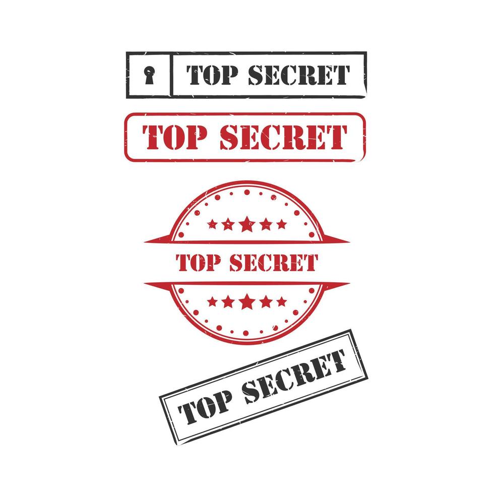 Top secret grunge rubber stamp lettring vecto vector