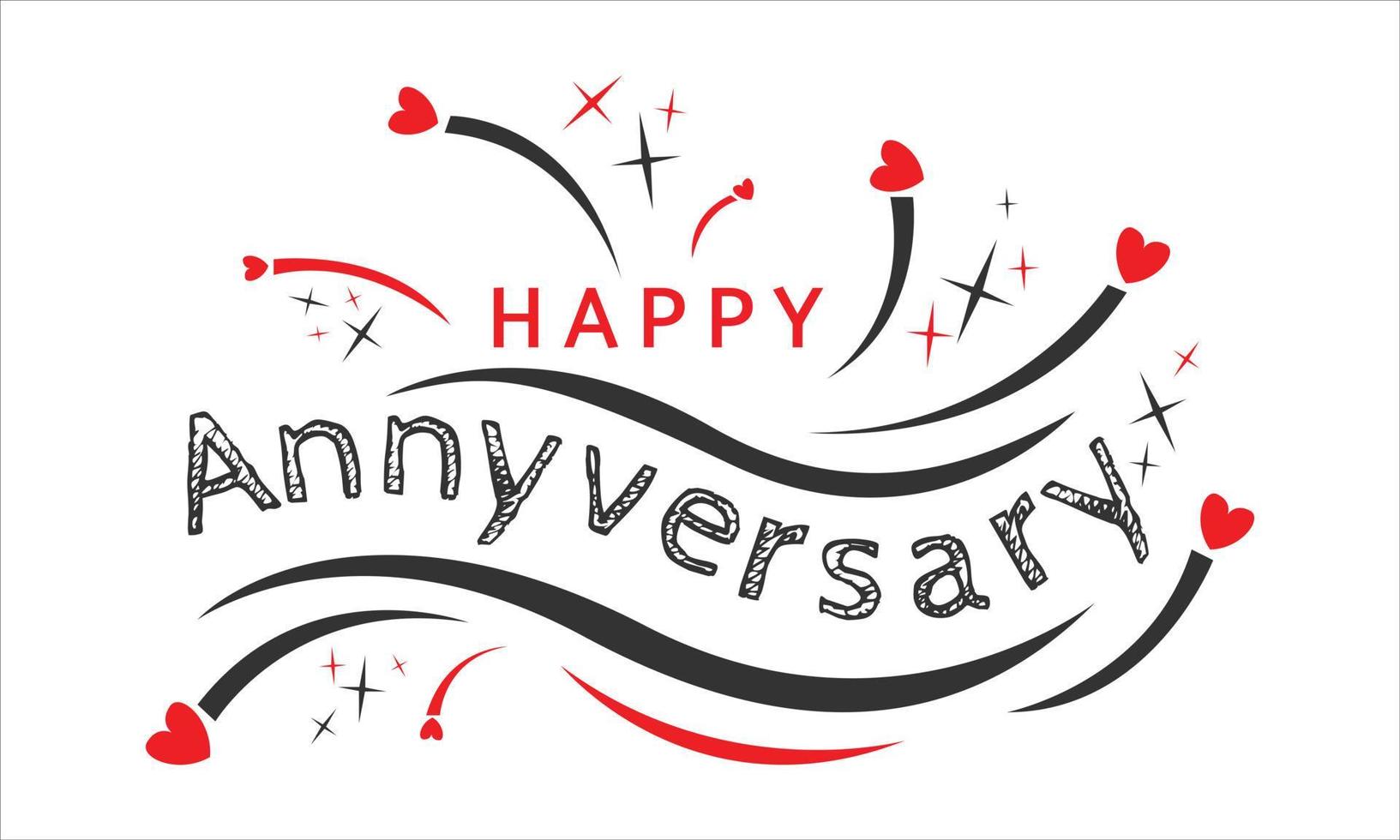 Happy anniversary lettering logo vector