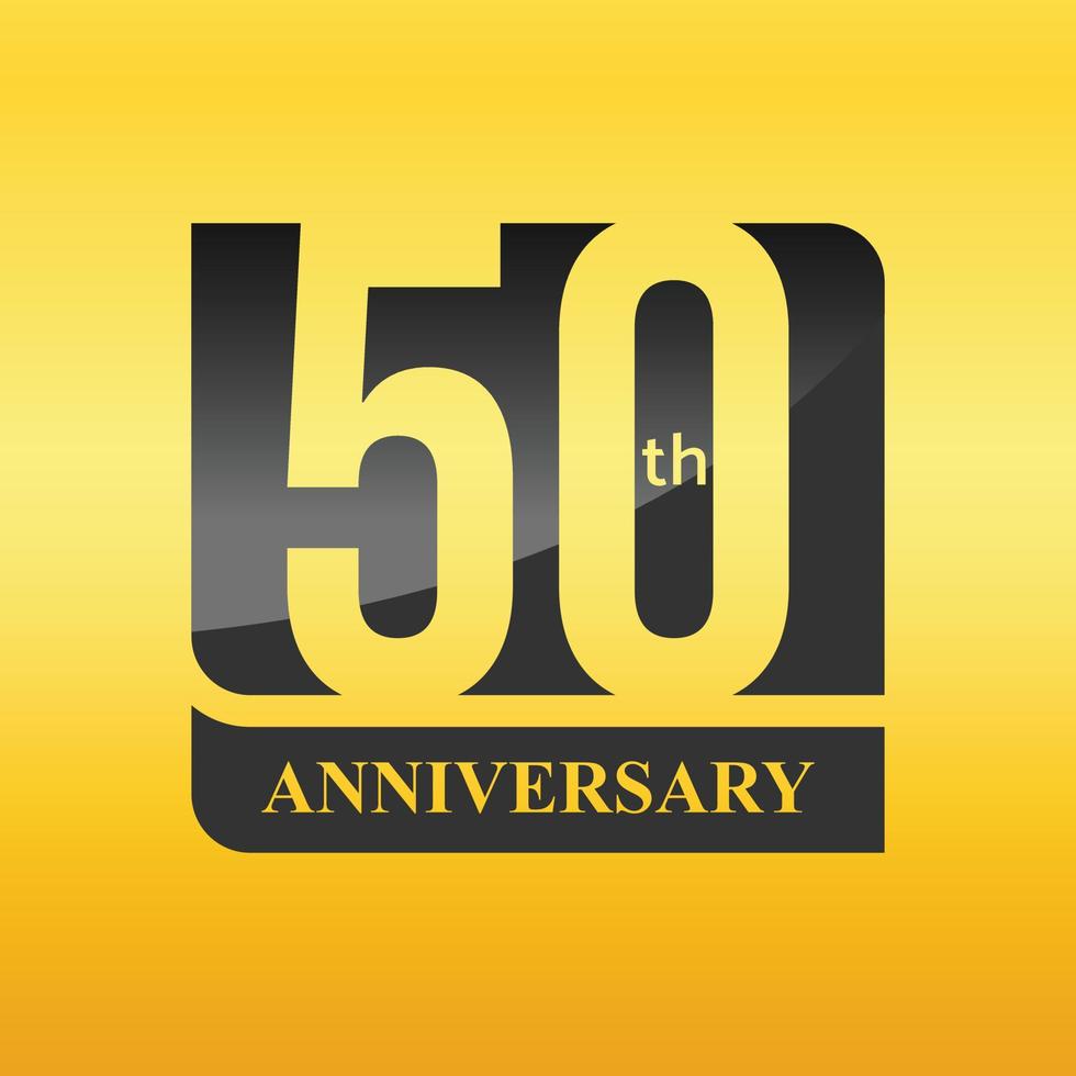 Black 50 Years anniversary celebration template vector