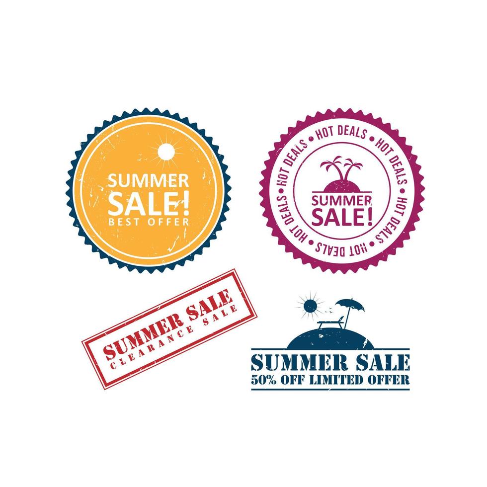 Summer sale rubber stamp design vector