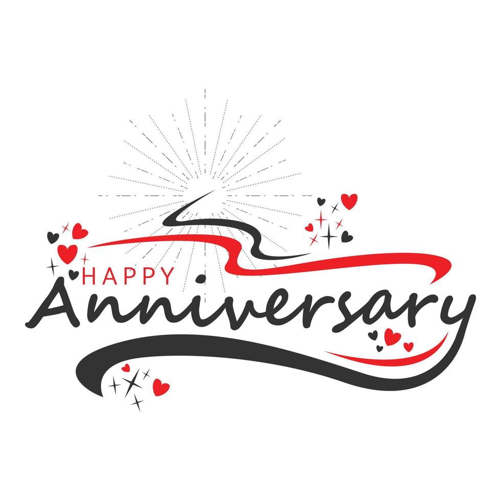 Happy anniversary lettering logo vector