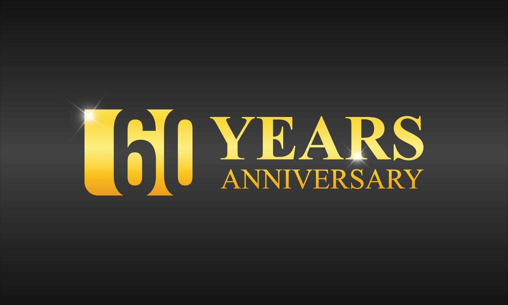 Gold 60 Years anniversary celebration template vector