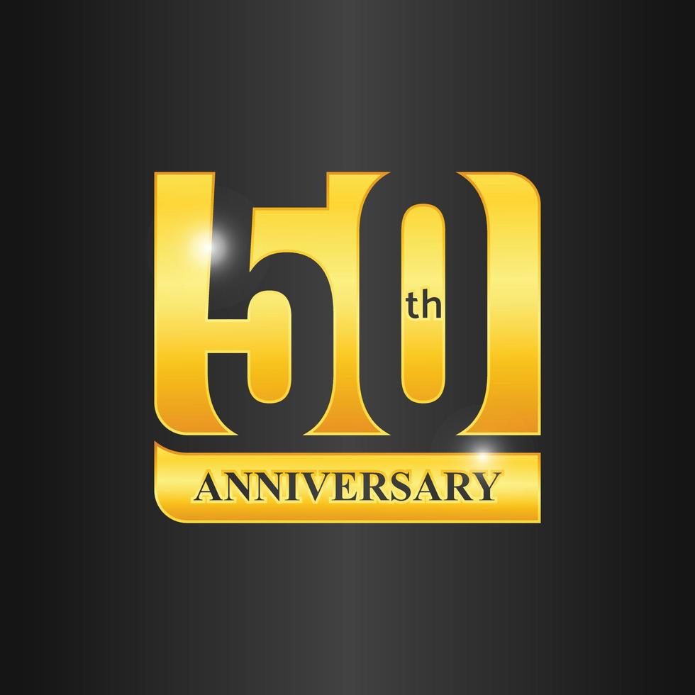 plantilla de celebración de aniversario de 50 años de oro vector