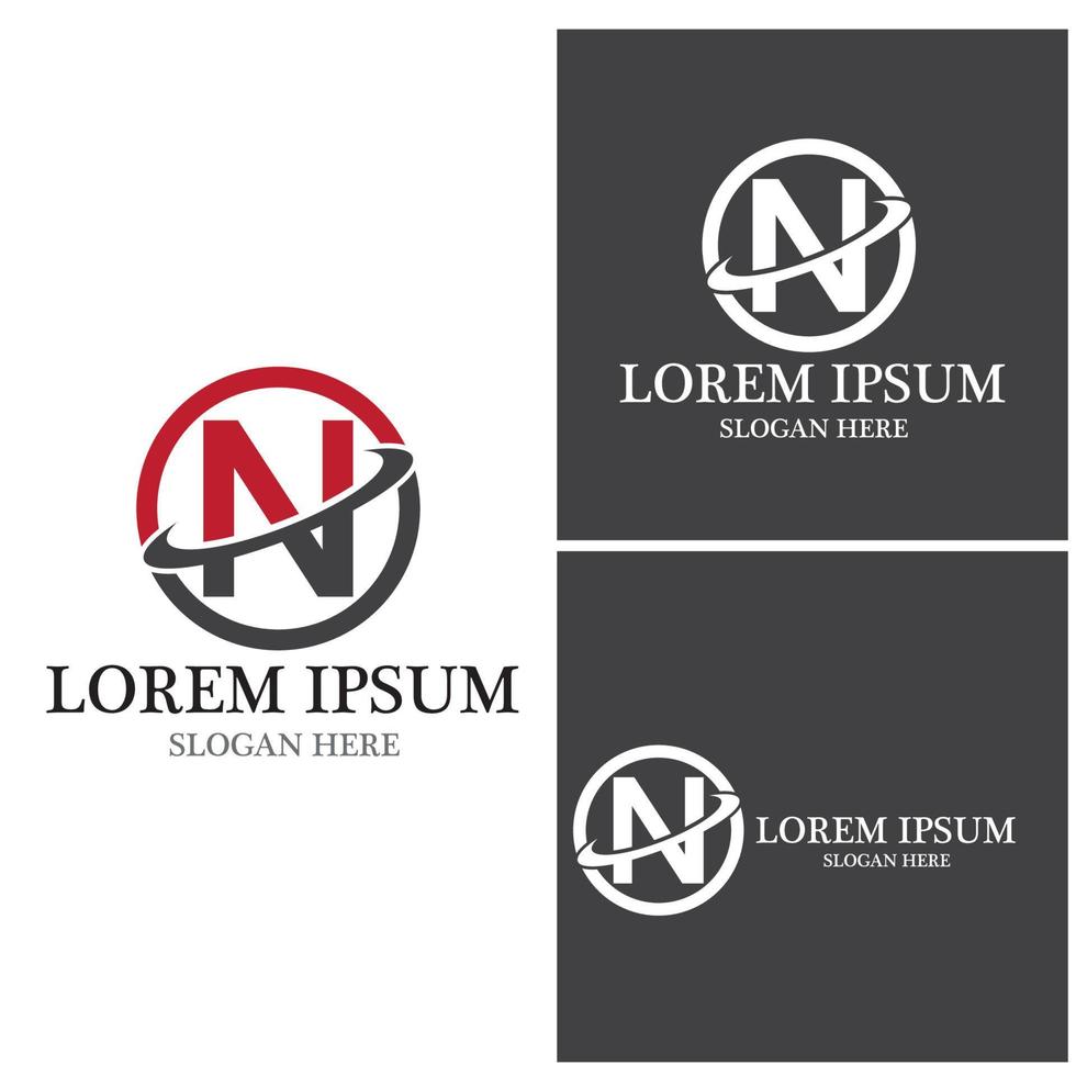 plantilla de logotipo de letra n vector