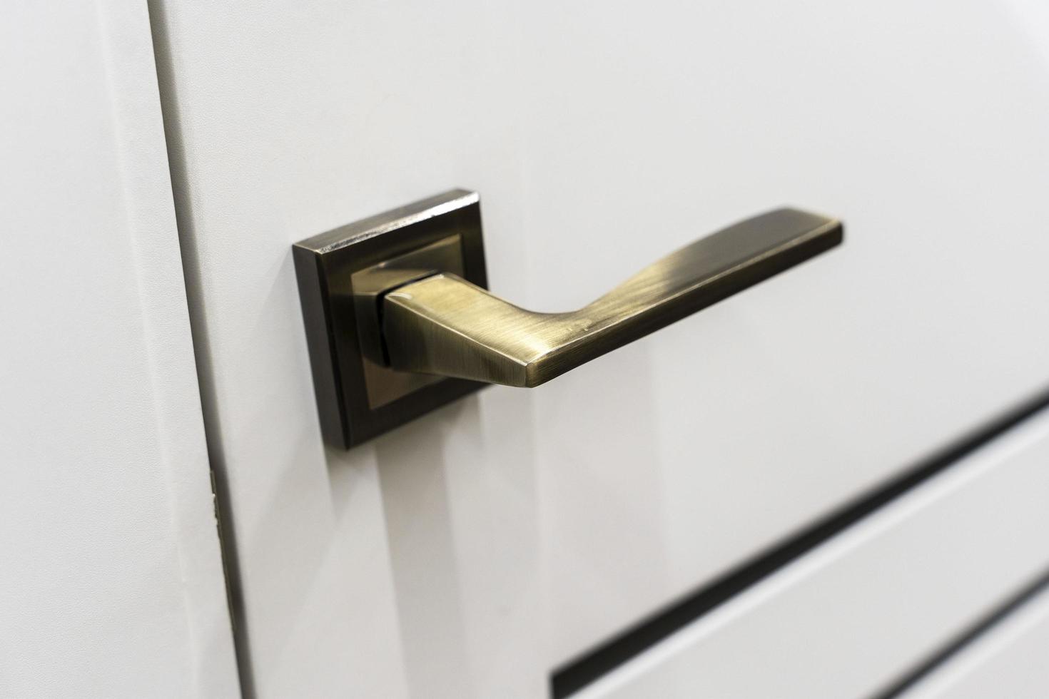 Interior light door with golden handle, door handle, interior details photo