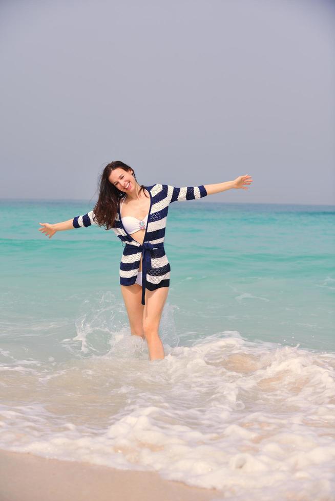 Happy Beautiful Woman Enjoying Summer Vacation photo