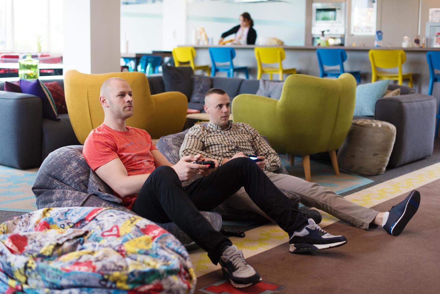 startup Office Workers Playing computer games photo