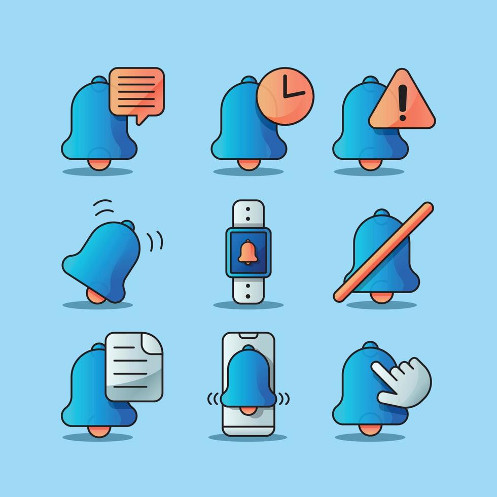 Modern Bell Icon Template Collection vector