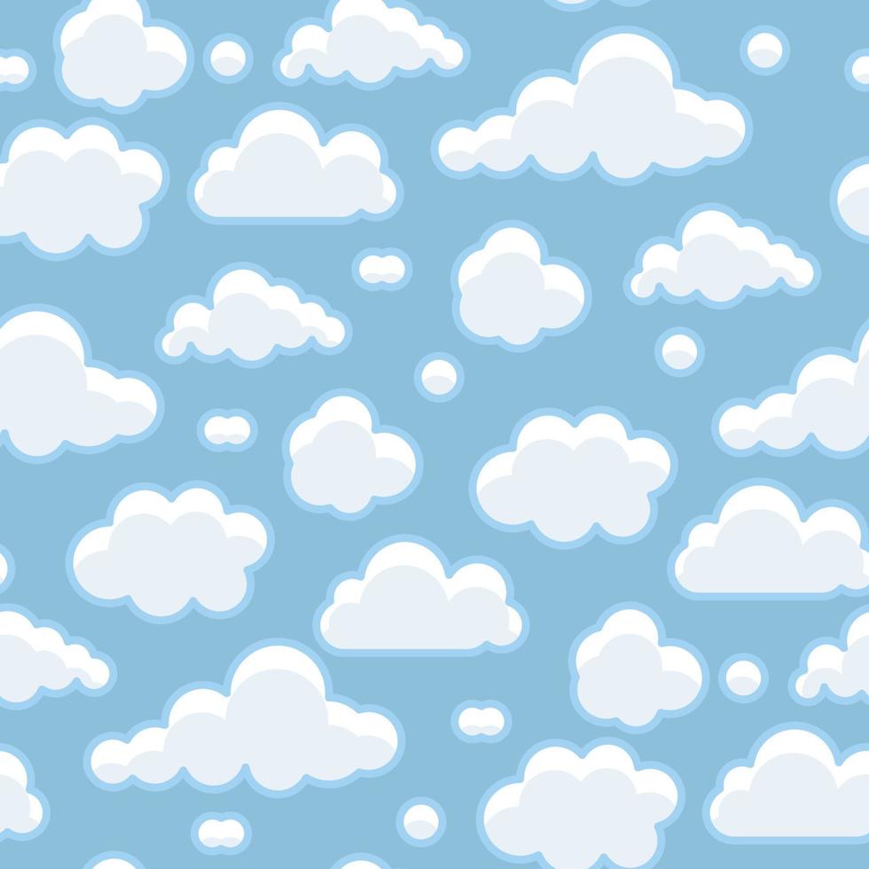 Flat Seamless Clouds Pattern vector