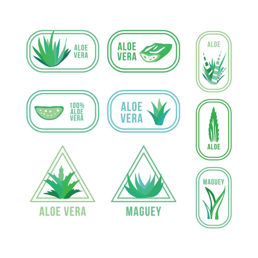 Aloe Vera Stickers vector