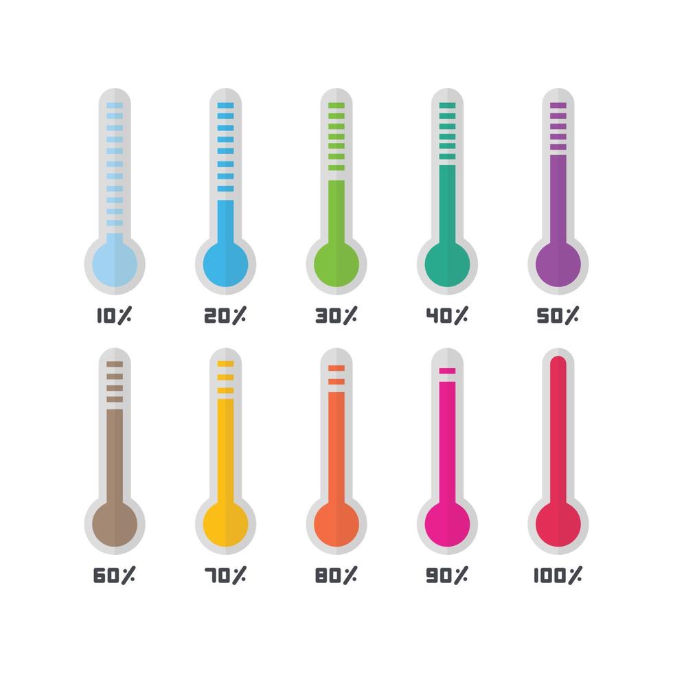 Collection of Thermometer Goals vector