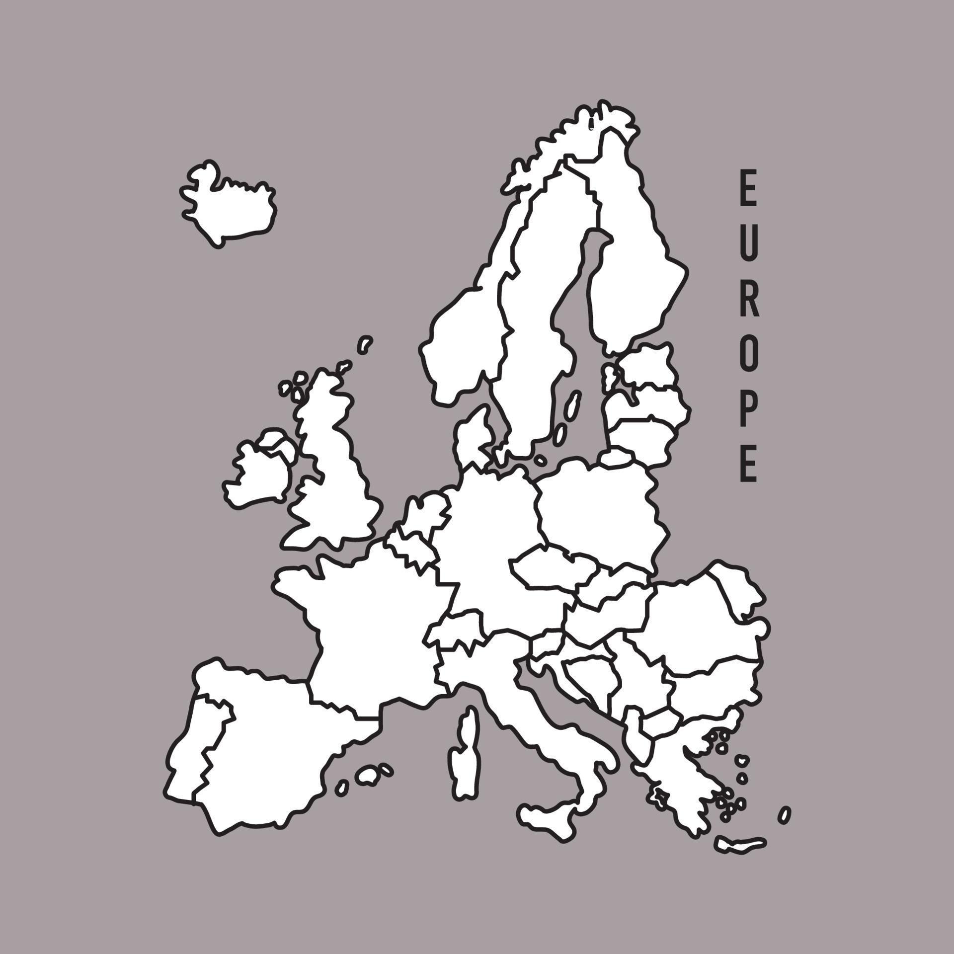 Europe Basic Map 12510701 Vector Art at Vecteezy