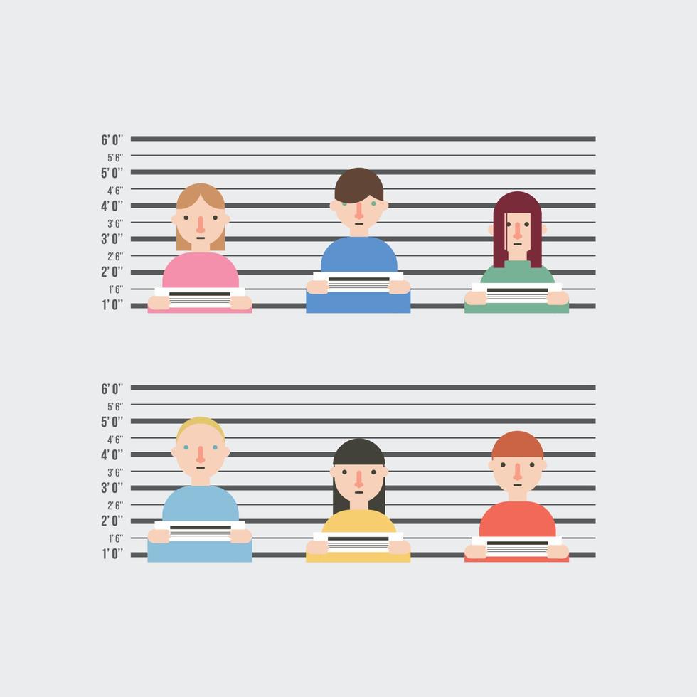 People in a Mugshot vector