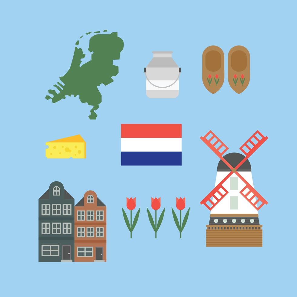 Netherlands Flat Elements vector